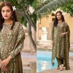 Wool Printed Suit Fabric  (Unstitched)