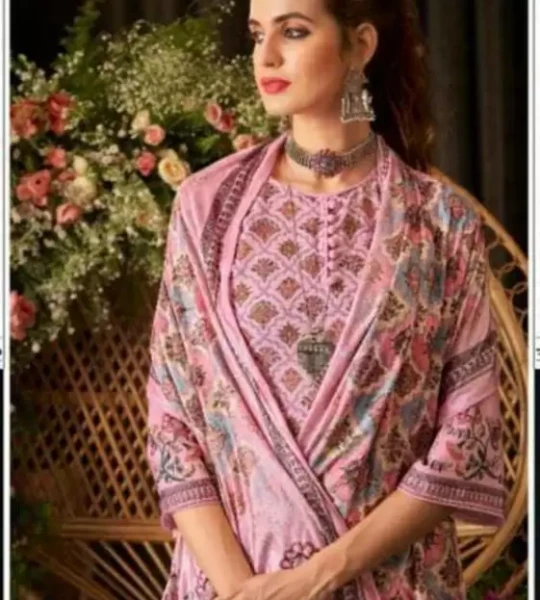 Unstitched Wool Salwar Suit Material Printed